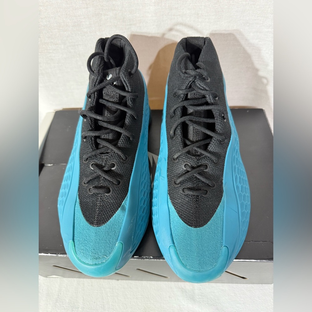 adidas Anthony Edward’s Kids Black and Teal Blue Sneakers Size 6.5